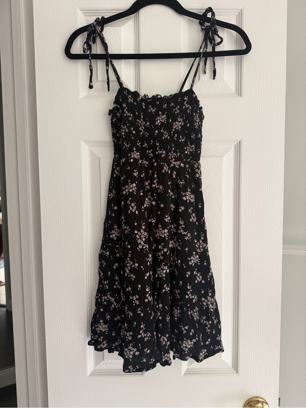 Abercrombie & Fitch Black Mini Dress with Pink Floral Print